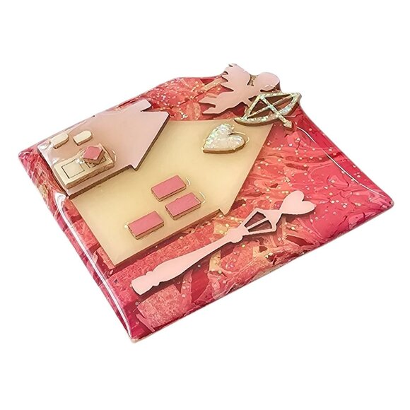 Lucinda Pink Heart Cupid Lamp Post House Pin - Picture 3 of 8